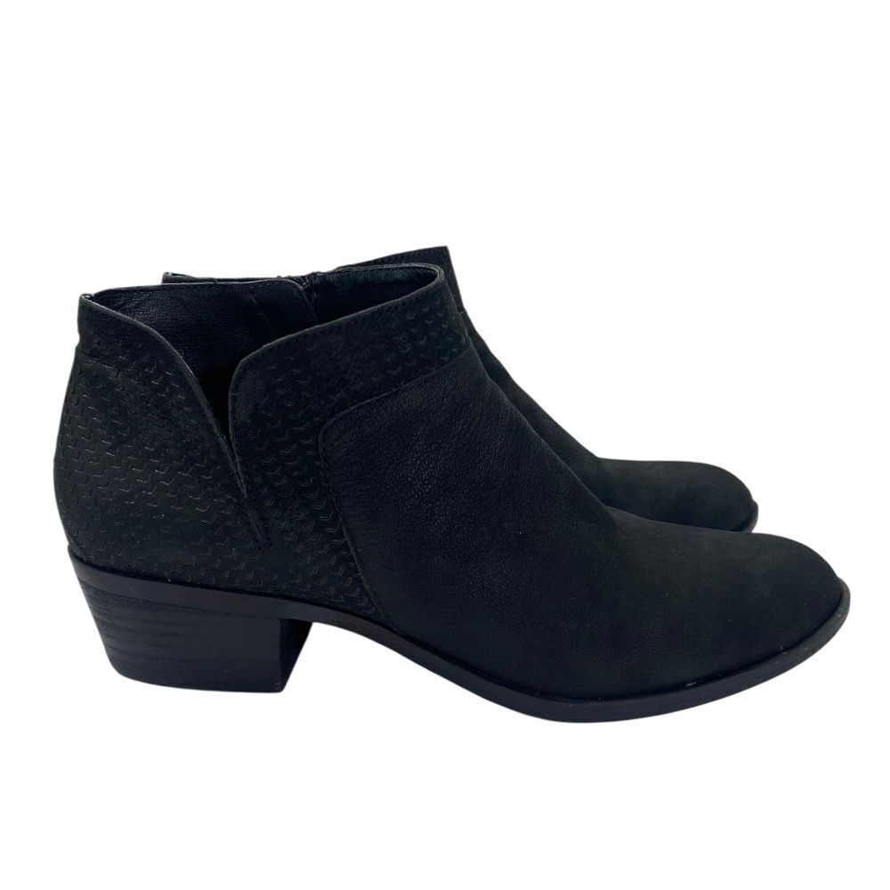 Lucky Brand 9.5 M Nubuck leather Booties Low heel Weave leather on heel - Picture 5 of 7